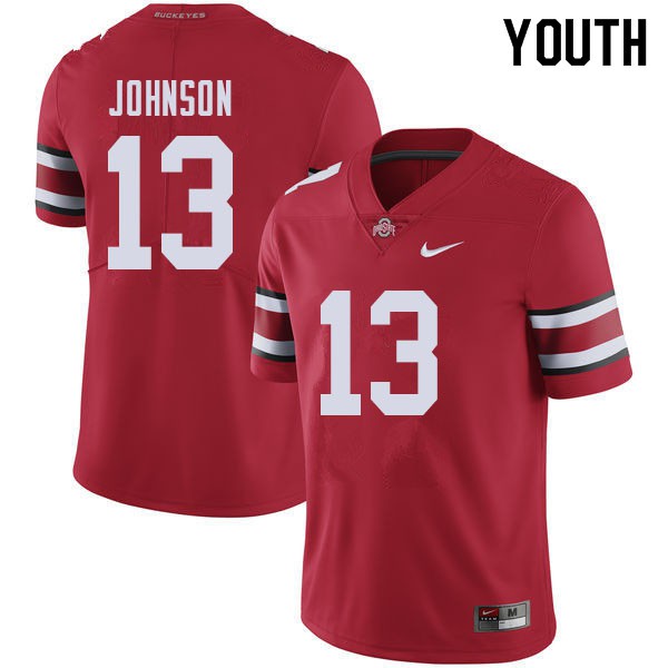 Ohio State Buckeyes #13 Tyreke Johnson Youth Stitched Jersey Red OSU92456